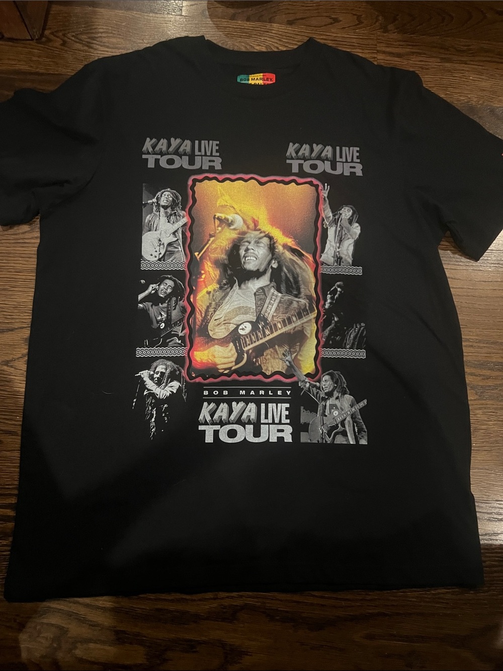 Bob Marley Kaya Live Tour Black Graphic Tee